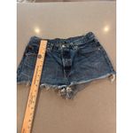 Levi's  Womens Blue Denim Shorts‎ Frayed Raw Hem 501 Style Photo 1