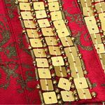 Chico's Chico’s size 1 silk Blazer Red & Gold open jacket Blouse Photo 10