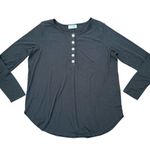 Zenana MATERNITY black long sleeve maternity tee shirt, size L Photo 0