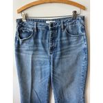 Cleo + Wolf High Rise Loose Fit Flare Leg Jeans Distressed Hem 28W x 32L Blue Size 28 Photo 7