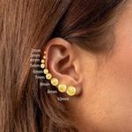Gold Tone Bead Ball Stud Earrings Photo 6
