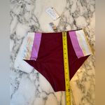 l*space NWT L* Women Portia Girl Bikini Bottoms Sangria/Rosebud/Cream High-Waisted Photo 6