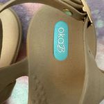 OKA b Gold and Tan Sandals with Metallic Accent Size 7 Photo 1