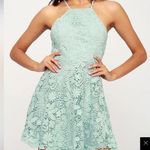 Lulus Love in the Air Mint Blue Lace Skater Dress EUC Photo 0