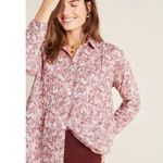 Pilcro and the Letterpress Pilcro by Anthropologie Pink Sasha Smocked Long Sleeve Button Down Top Women’s S Photo 2
