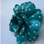 Joan Rivers Vintage  Chunky Blue Floral PolkaDot Layered Statement Brooch Pin LG Photo 2
