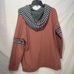 Doublju Dusty Rose Pullover, Gray & White Striped Hood & Sleeves Pockets Sz XL Pink Photo 1