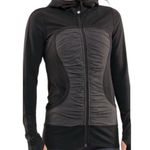 Lululemon Pure Balance Jacket Size 8 Black Gray Rouched Photo 0