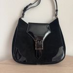 A. Testoni Suede And Patent Leather Black Shoulder Bag Photo 10