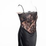 House Of CB . Nikita - Black Satin and Lace Corset Dress. Photo 6