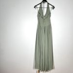 Reformation NEW  Sz 2 Amaris Long Dress in Seafoam Green Halter Photo 4