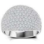 Boutique Fine 3.20CT Round Simulated White Sapphire Women's Dome Style Ring In 935 Silver Photo 1