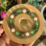 💚🩷Handmade Moss agate + green aventurine + rose quartz + hematite bracelet Photo 2