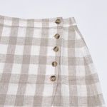 Madewell NEW  Linen Blend Tulip Hem Mini Skirt Undyed NE700 Check Print Size 00 Photo 5