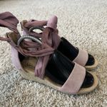 UGG  Australia Sandals Womens 9 Trina Wedge Espadrille Ribbon Zip Closure Pink Photo 1