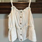 Pilcro Anthropologie White Buttondown Babydoll Tank Top XL Photo 6