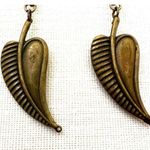 Brass gold tone heart drop earrings Photo 1