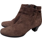 Munro Women's Brown Suede Ankle Booties Scrunch Heel Comfort Casual Size 8.5 Photo 0