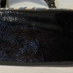 Nine & Co. Black Faux Leather Print Zip Logo Shoulder Handbag Photo 3