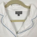 Julianna Rae Womens L Blue & White Floral Embroidered Cotton Pajama Sleep Set Size L Photo 3