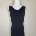 French Curve Black Draped Neck Back V Neck Sz Large Size M Photo 4