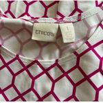 Chico’s Pink White Geometric‎ Print Tank Top Women’s Small Sleeveless Blouse Photo 4
