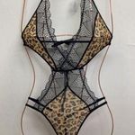 Leopard One Piece Lingerie With Back & Neck Tie & Adjustable Straps. New Black Size undefined Photo 0