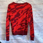 CAbi Sweater Womens Medium Red Sakura Camo Pullover Crewneck Style 3158 Knit Photo 3