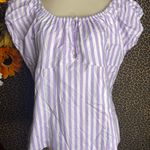 Unique Vintage MAGNOLIA PLACE Lilac/White Striped Top NWT | 2XL | Photo 0