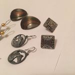 Lot Of 5 Vintage Modern Costume Jewelry Earrings Pierced All Signed Photo 3