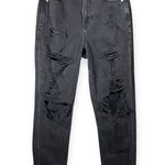 American Eagle 90s Mom Jeans Women’s Size 4 Distressed Black Denim Ripped Grunge Photo 0