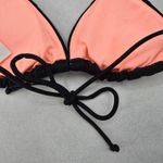 Black Embroidered Stud Padded Tie Beach Sports Bikini Bralette Swim Top S Small Photo 4