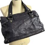 Elliott‎ Lucca Glossy Eggplant Purple Leather Textured Quilted Satchel Purse Photo 1