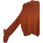 Free People My Only Sunshine Chunky Open Knit Turtleneck Sweater Orange Sz Small Photo 11