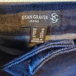 Susan Graver  Dark Blue Raw Hem Jeans Size 12 Photo 1