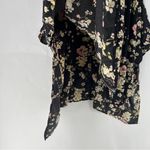 Torrid  Black Floral Lightweight V-Neck Full‎ Zip Front Tunic Cape Top Size 3X Photo 4