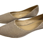 Franco Sarto Perforated Pointed Toe Flats Beige Suede Leather Women's Size 9.5 Photo 0