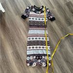 Parker  Blue Lilac Knit Dress Crochet Flower Motif Pattern Small Photo 8