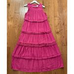 J.Jill pleated tiered midi dress rasberry size M Pink Size M Photo 7