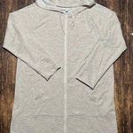 J.Jill FIT Beige Fleece Soft Zip Up Hoodie Pockets Zipped Cardigan Large Cozy Photo 0