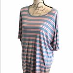 LuLaRoe  Striped Blouse Small Hi-Low Short Sleeves Photo 2
