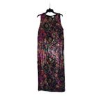 MISA Los Angeles  Sequin Floral Print Sleeveless Maxi Dress High Slit XL Photo 2