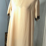 Elan  Cream Midi Dress with Black Lace Trim Photo 0