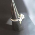 Banana Republic Silver Stretch Vintage Floral Rhinestone  Ring Photo 2