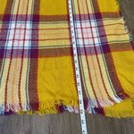 Old Navy yellow purple plaid scarf one size Winter Fall Photo 5
