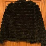 Blue Blush Black Fluffy Jacket  Photo 3