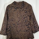 Erin London  Animal Print Black and Brown Front Zip Jacket Photo 1