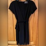 Urban Outfitters  Plunging V-Neck‎ Tie Waist Lined Mini Dress Black Size Medium Photo 1