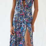 Maeve Whimsical Sleeveless‎ Maxi Dress Paisley Floral Boho Sz 0P Dopamine Flowy Photo 0