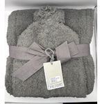 Barefoot Dreams CozyChic Pom Pom Beanie Scarf Set Charcoal One Size NWT Photo 1